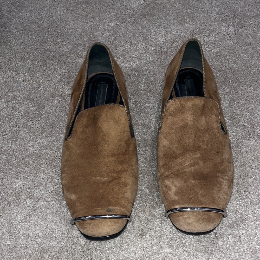 Alexander Wang Brown Suede Flats with Silver Accents